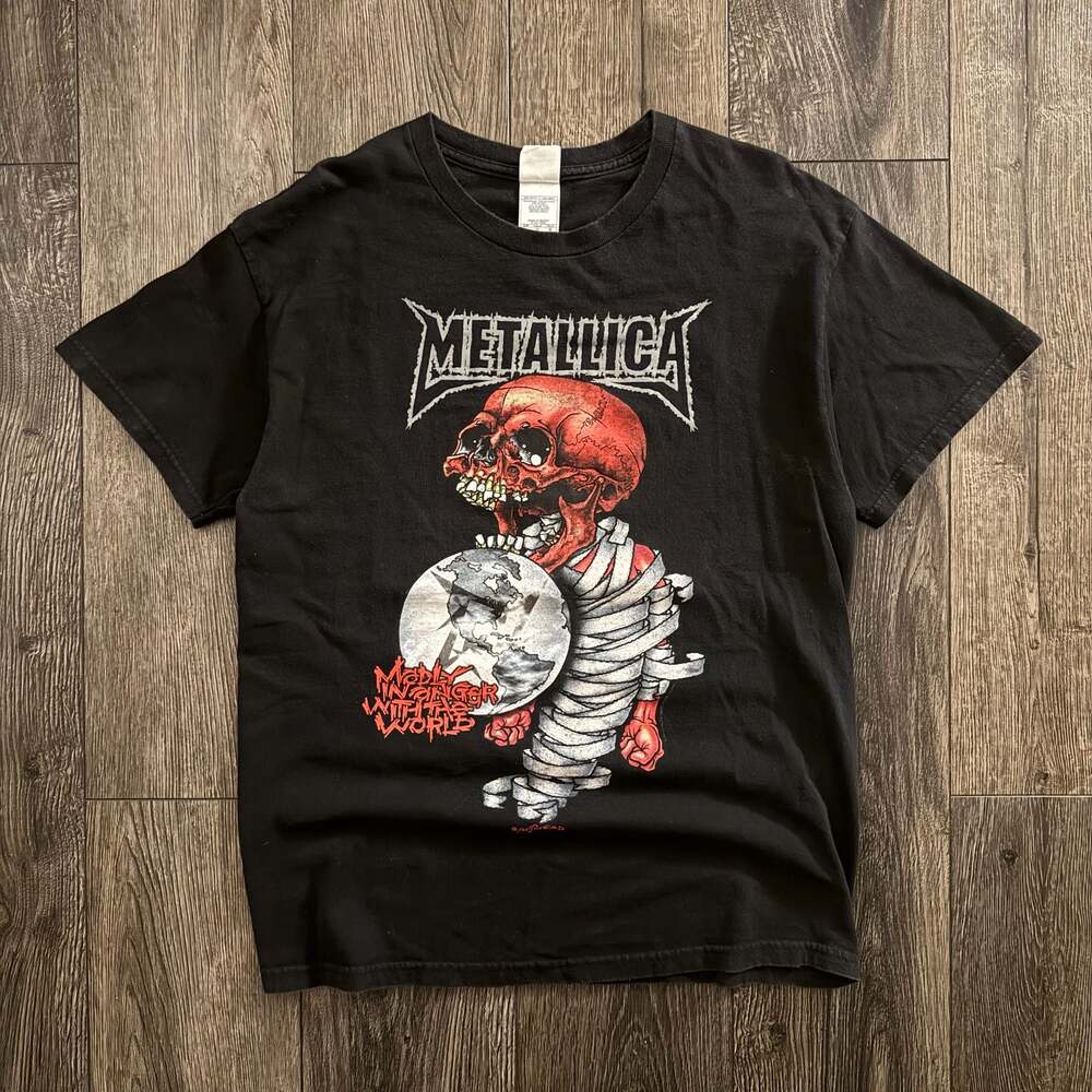 Vintage 2004 Metallica Madly In Anger With The World Tour T-Shirt Pushead Tennes